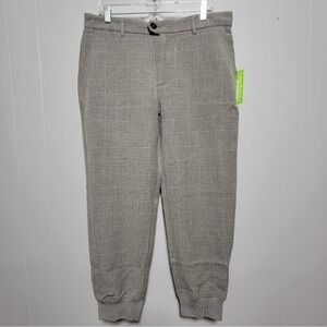 Houston White Men's Gray Checkered Jogger Pants 34x30 🐽‎
